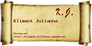 Kliment Julianna névjegykártya