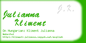 julianna kliment business card